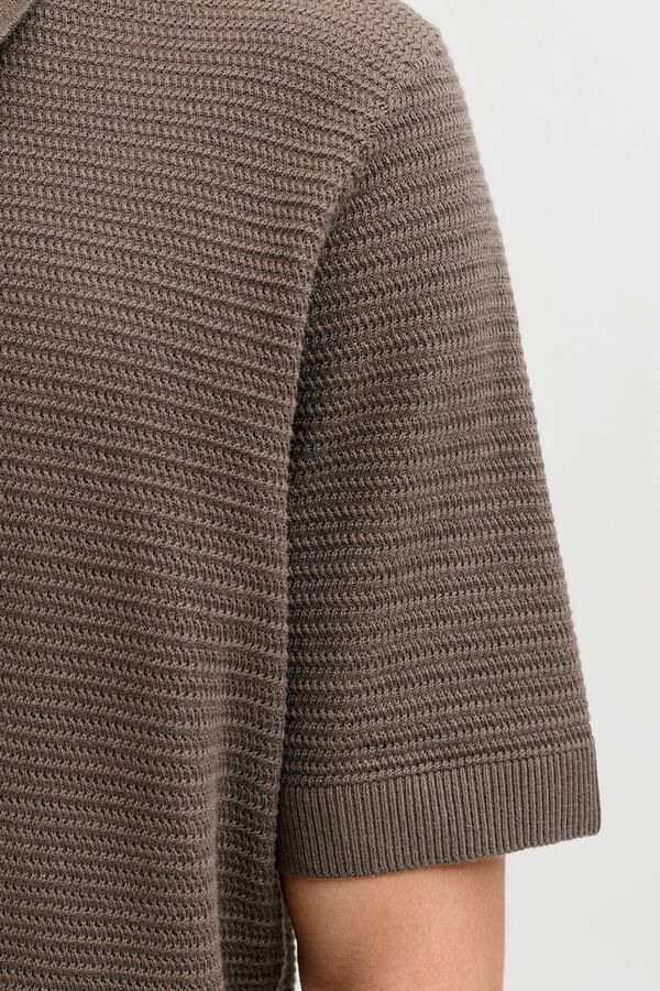 Jack & Jones Polo de malha em algod&atilde;o Castanho