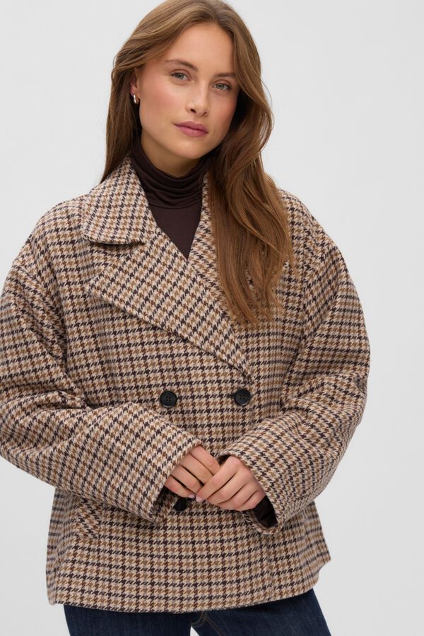 Vero Moda Curve Casaco curto aos quadrados Castanho