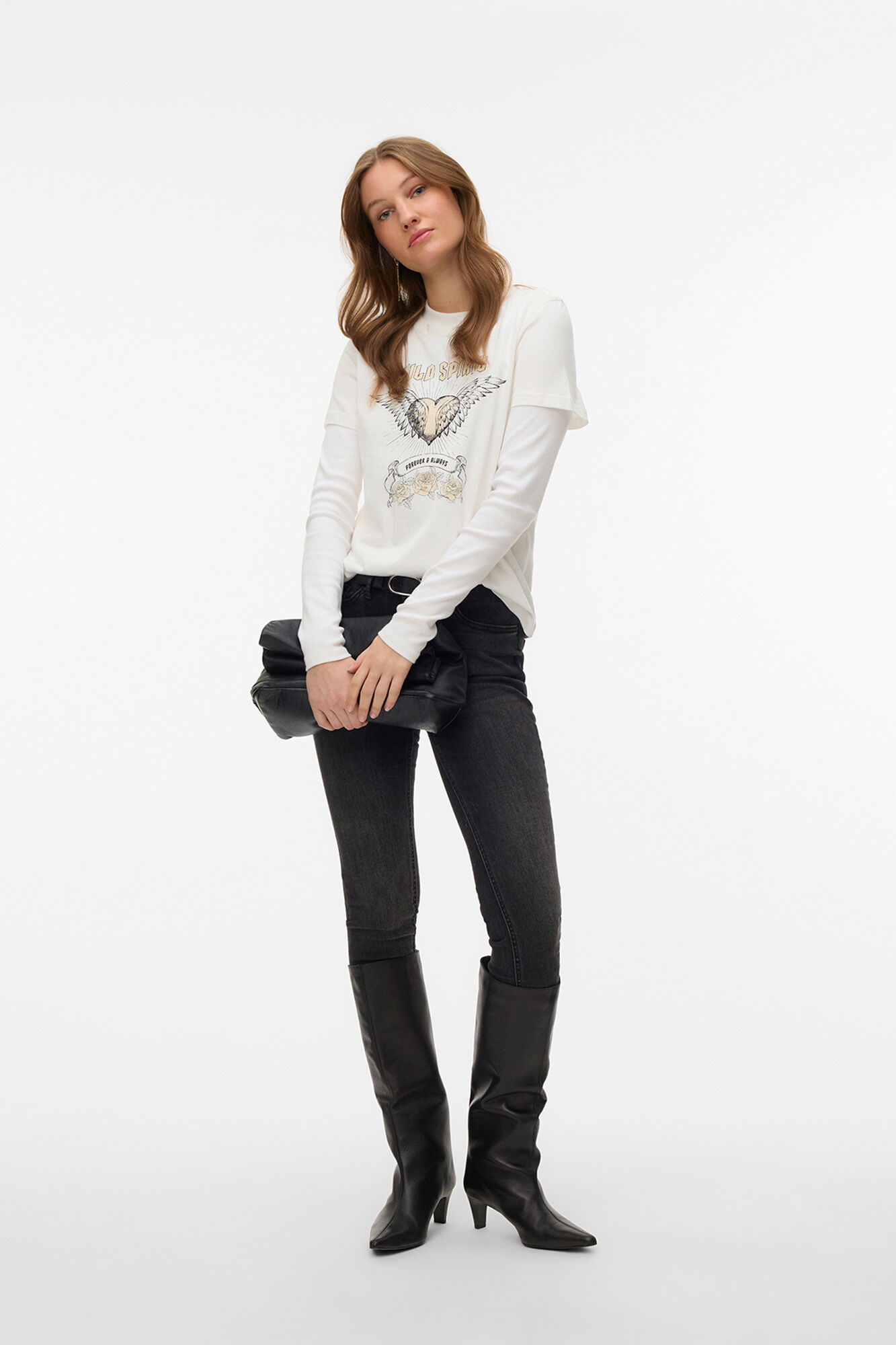 Vero Moda T-shirt de manga curta em algod&atilde;o