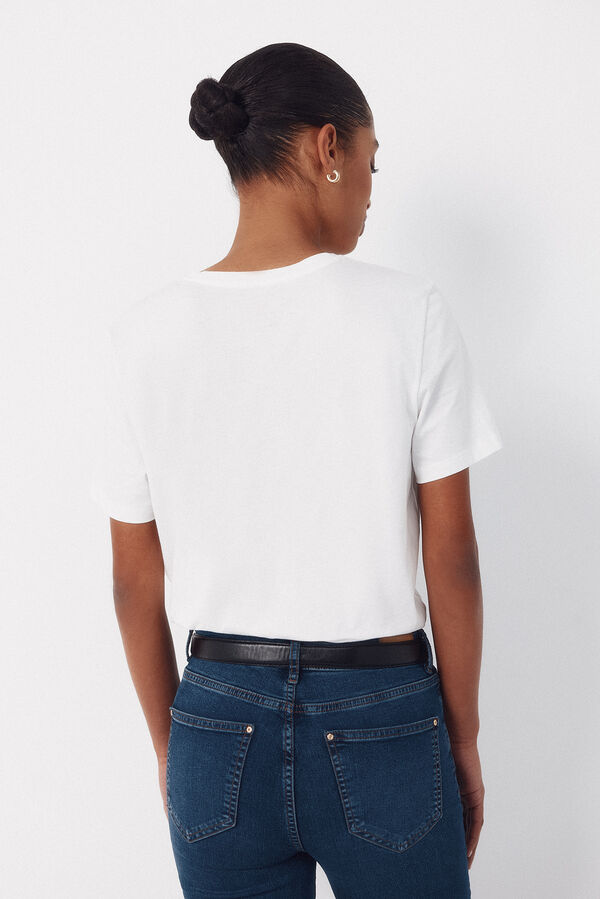 Cortefiel Little hearts t-shirt White