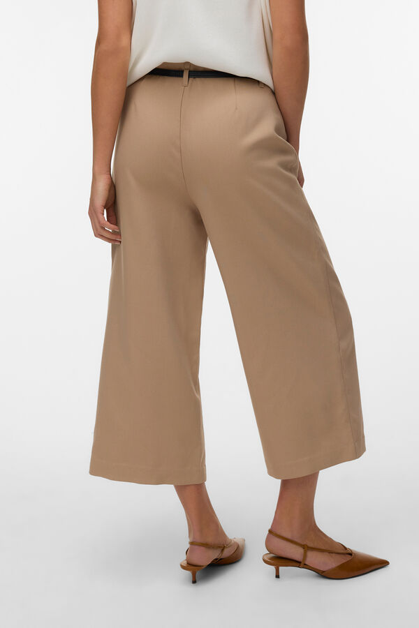 Vero Moda Cal&ccedil;a culotte de vestir Castanho