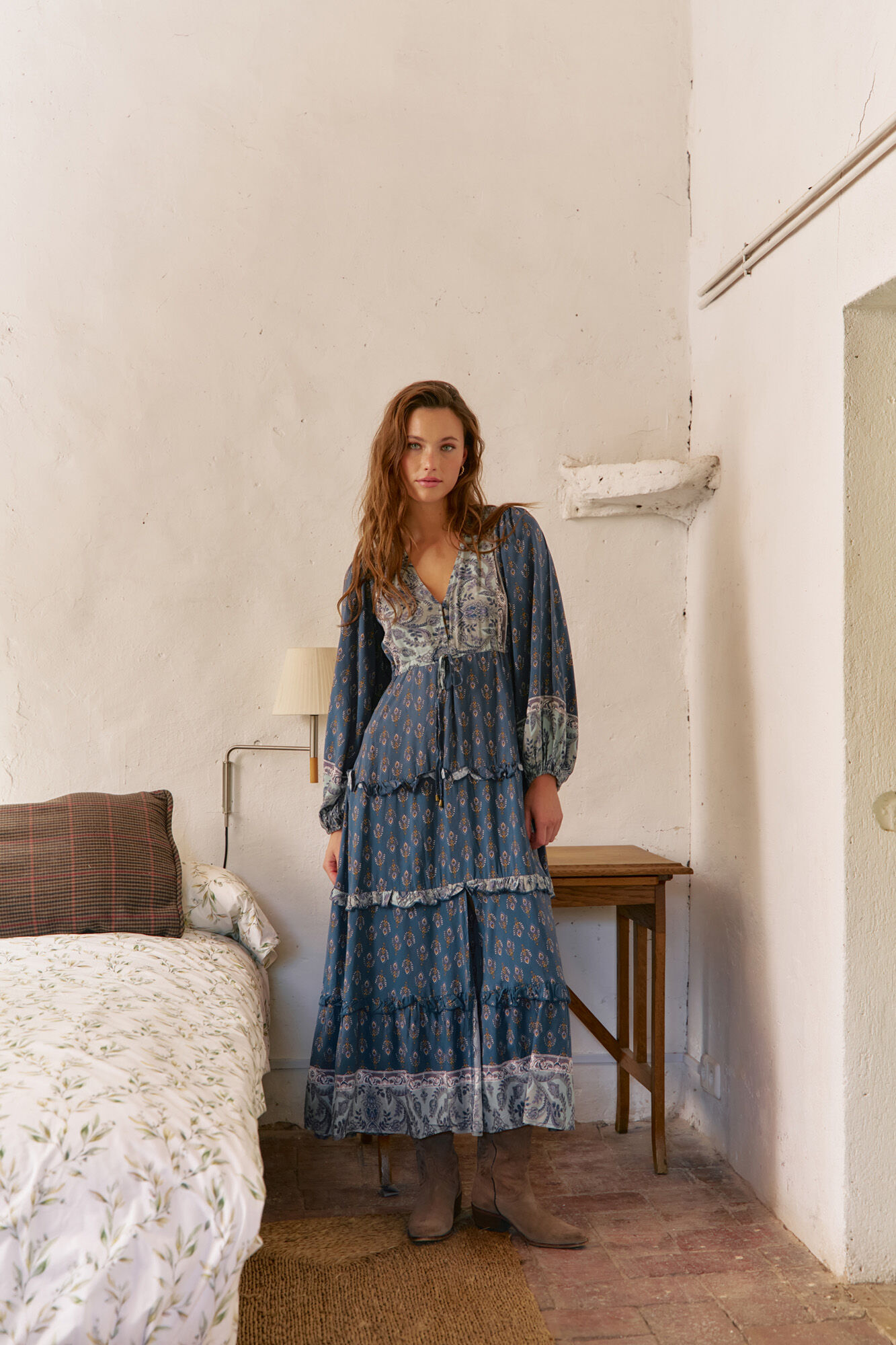 Jaase Vestido longo Luciana com estampado Nico