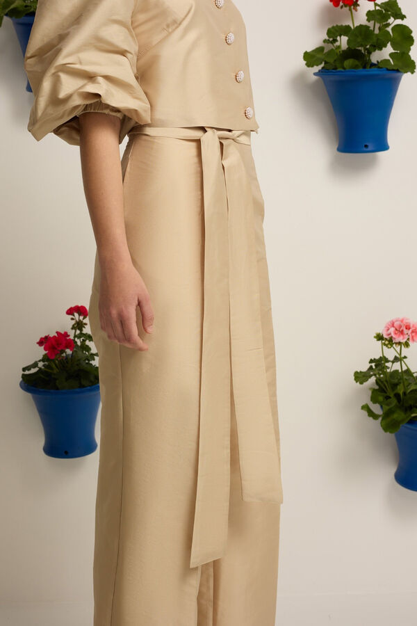 Silbon Pantalon Event Collection tafeta Beige