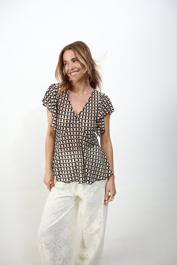 Slowlove Multicoloured structured top Black