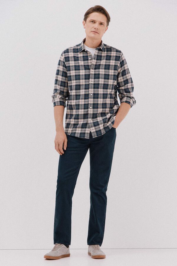 Cortefiel 5-pocket regular fit coloured trousers Navy