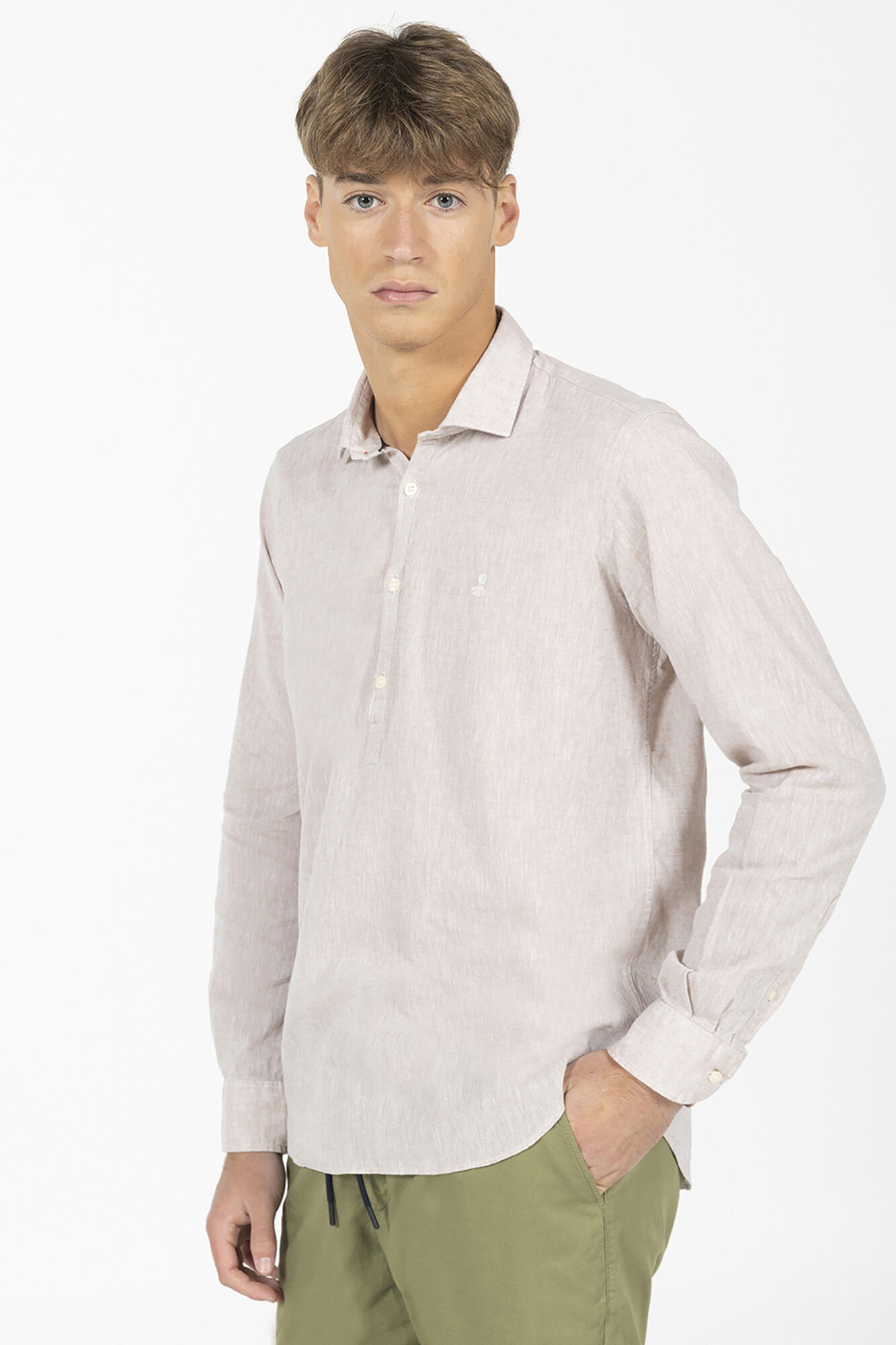 Camisa guayabera lino y algodon Chemises pour homme Cortefiel