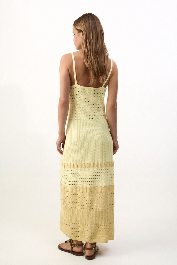 Slowlove Vestido punto degradado Amarelo