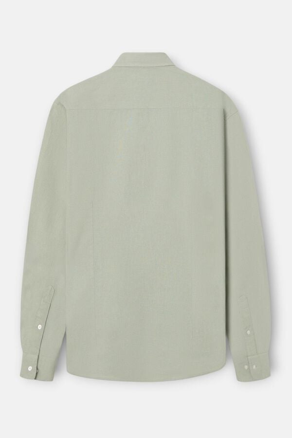 Silbon Camisa sport em linho m&eacute;dio Verde