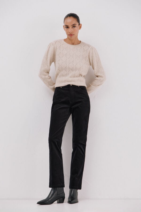 Cortefiel Sensational velvet trousers Black