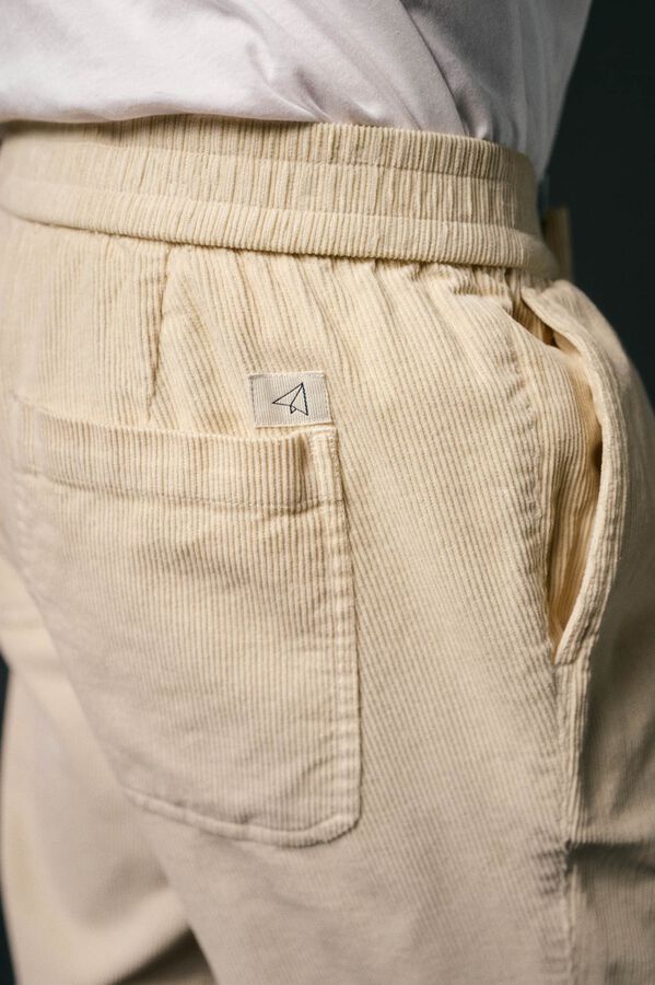 OOTO Calças de veludo veludo com elástico Tostado