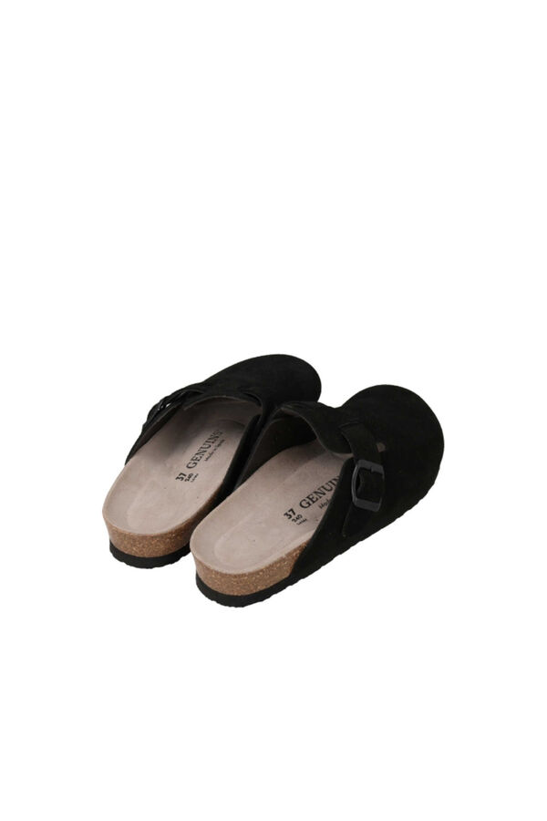 Genuins Tamanco em pele croute Preto