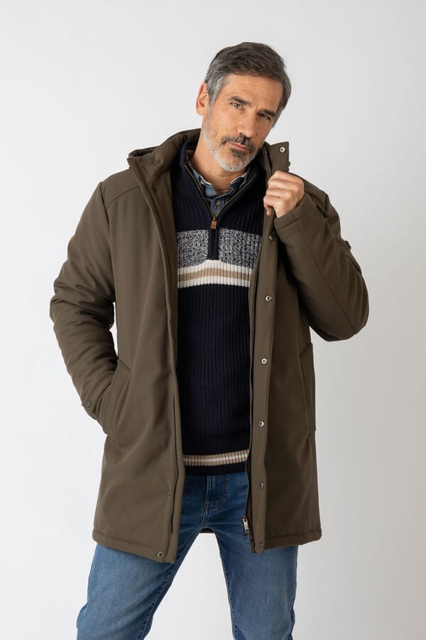 Privata Casaco longa com capuz Verde