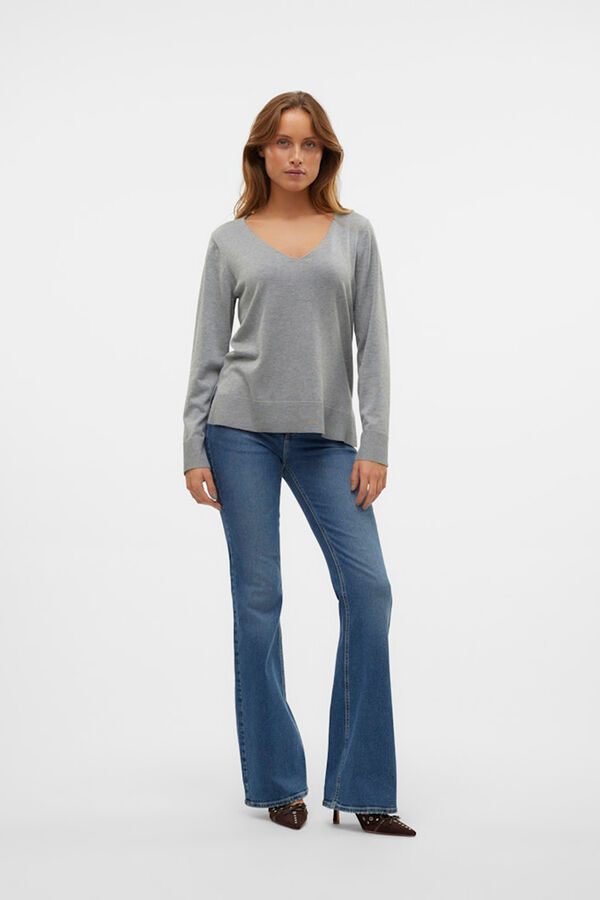 Vero Moda Camisola gola em bico Cinzento