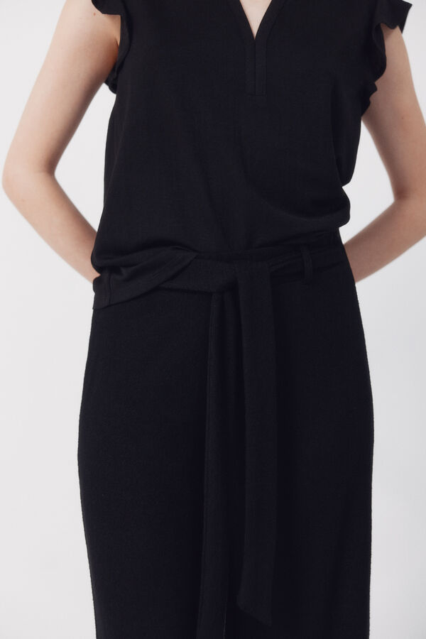 Cortefiel Pantal&oacute;n punto r&uacute;stico Negro