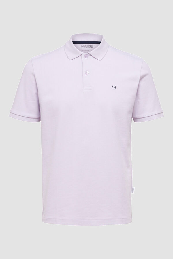 Cortefiel Regular fit short-sleeved polo shirt Lilac