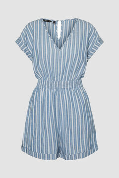 Cortefiel Chambray playsuit Royal blue