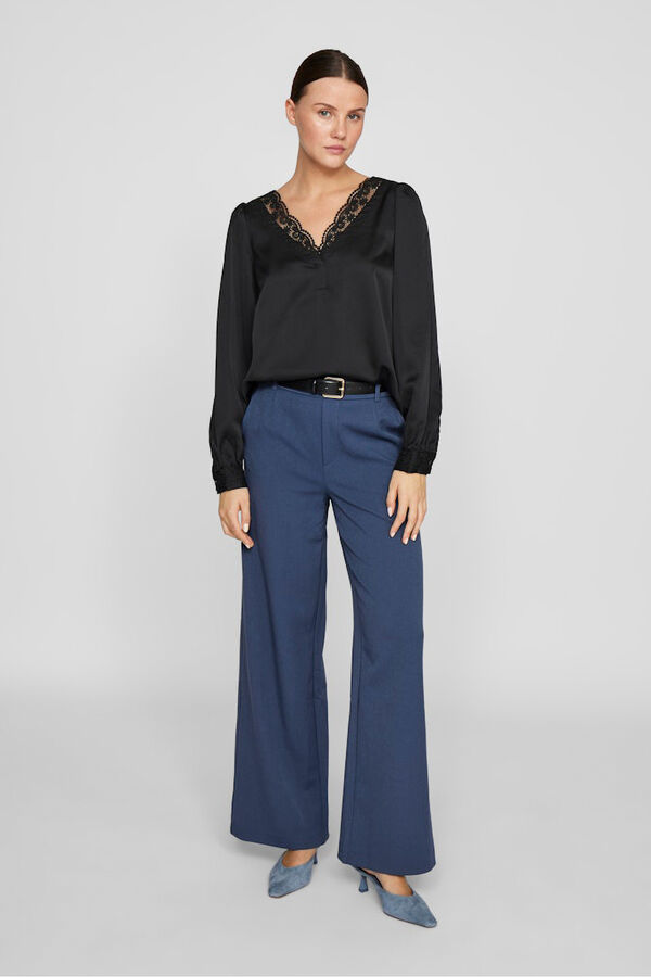 Vila Wide tailored trousers Blue