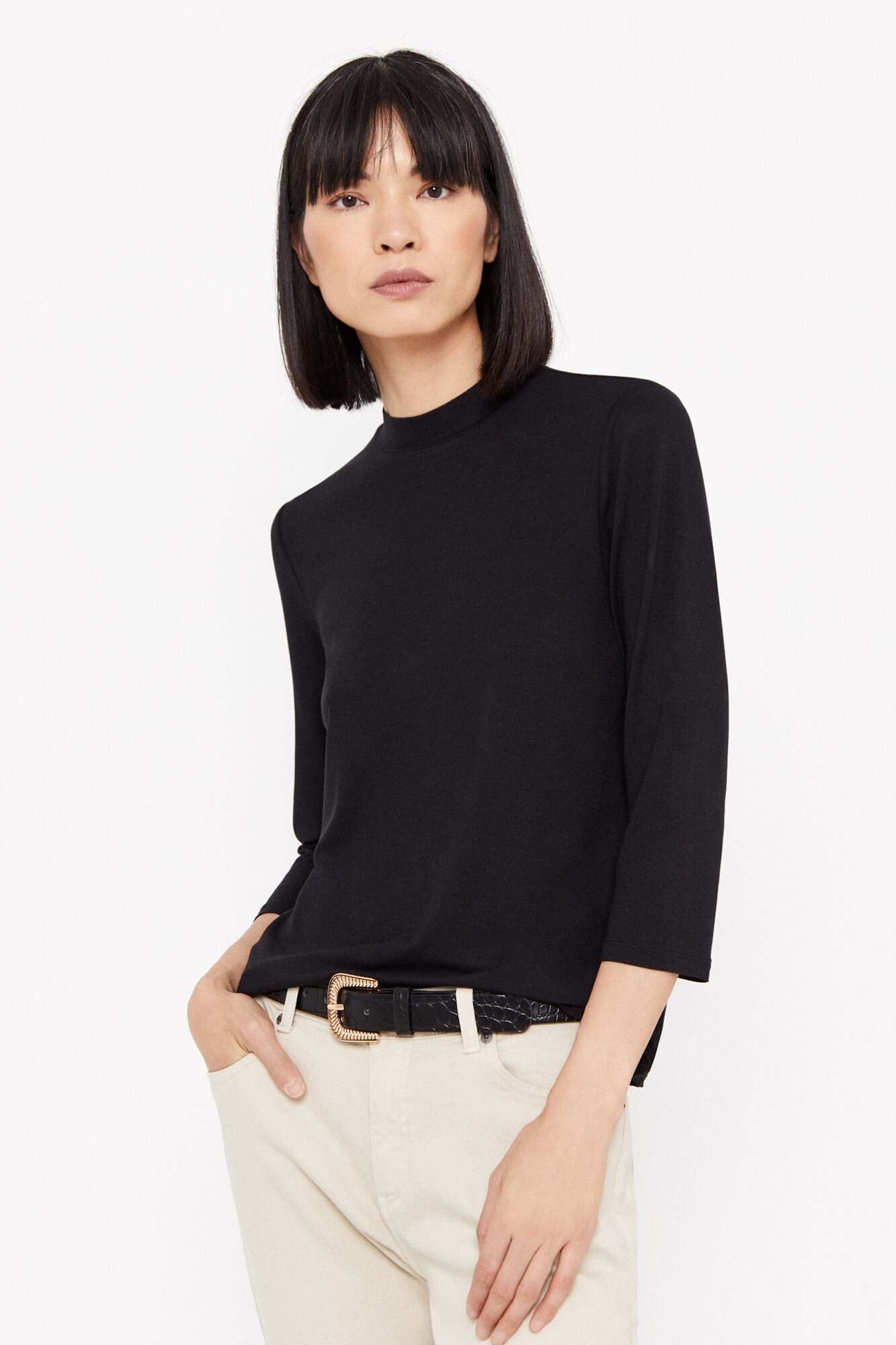 Mock turtleneck long sleeve shirts discount