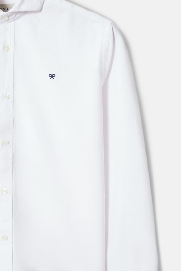 Silbon Oxford cutaway sport shirt White