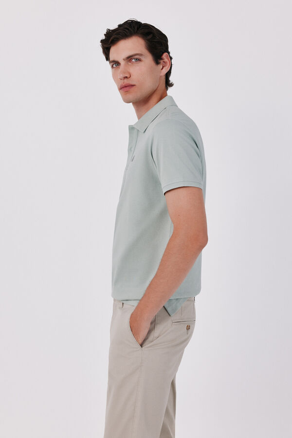 Cortefiel Piqu&eacute; slim polo shirt Blue