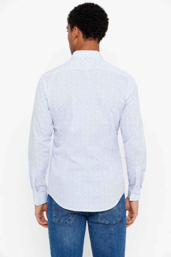 Cortefiel Camisa formal estampada slim fit fácil de engomar Azul