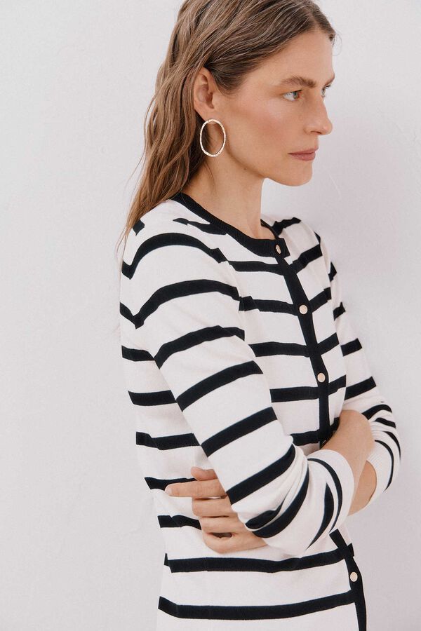 Cortefiel Short-sleeved jumper Ivory