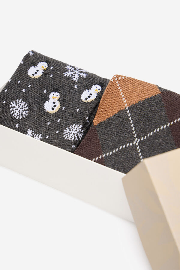 Cortefiel Box of 2 gift socks Dark grey