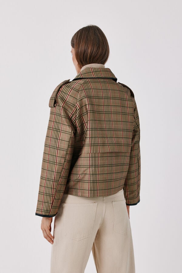 Cortefiel Satin-finish short trench Multicolour