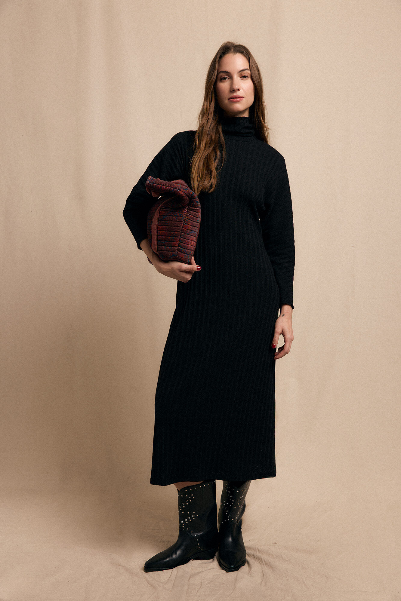 Slowlove Vestido cuello alto canal&eacute;