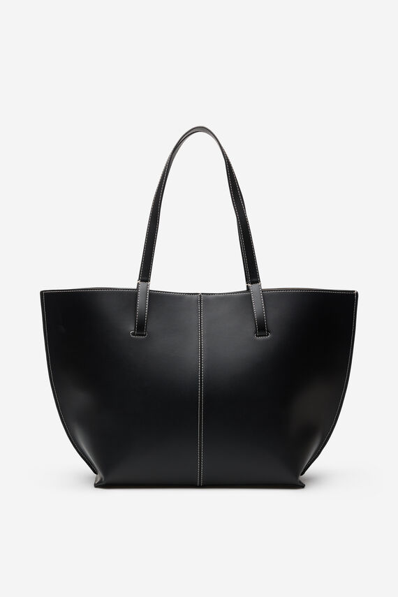 Bolso shopper básico pespuntes