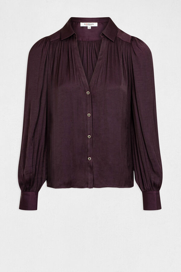 Morgan Camisa manga larga satinada Morado
