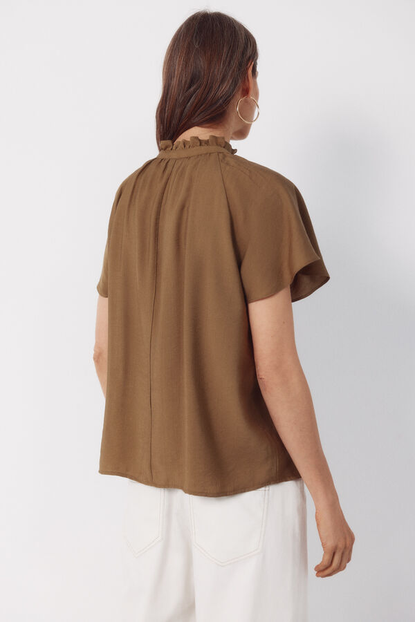 Cortefiel Blusa manga ragl&aacute;n Kaki