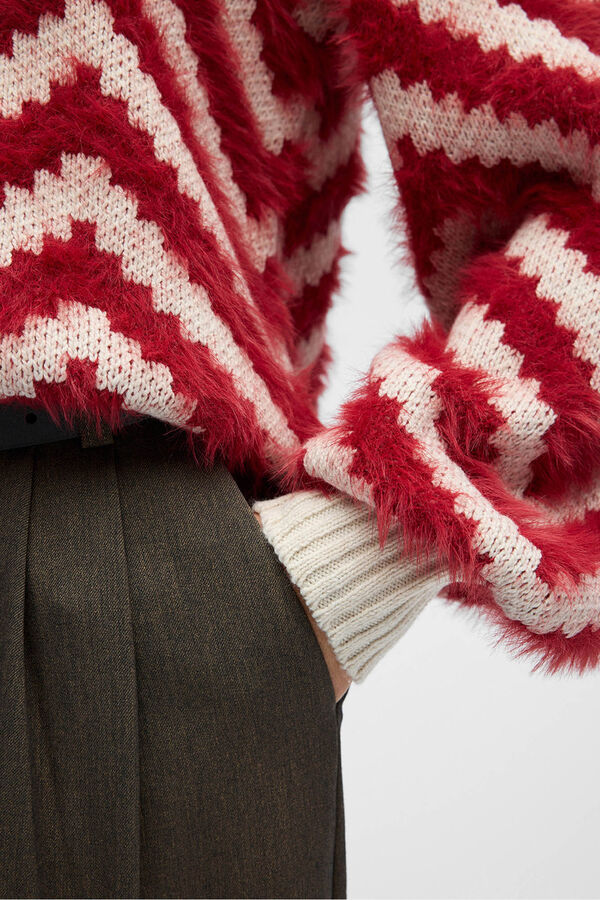 Object Suéter de camisola com efeito pele Vermelho