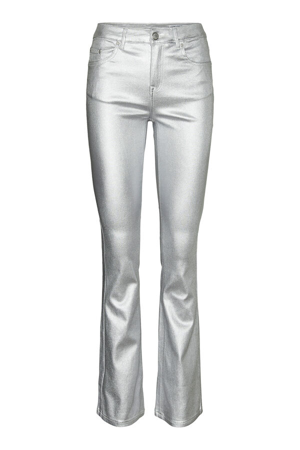 Vero Moda Jeans flared de mujer efecto polipiel Gris