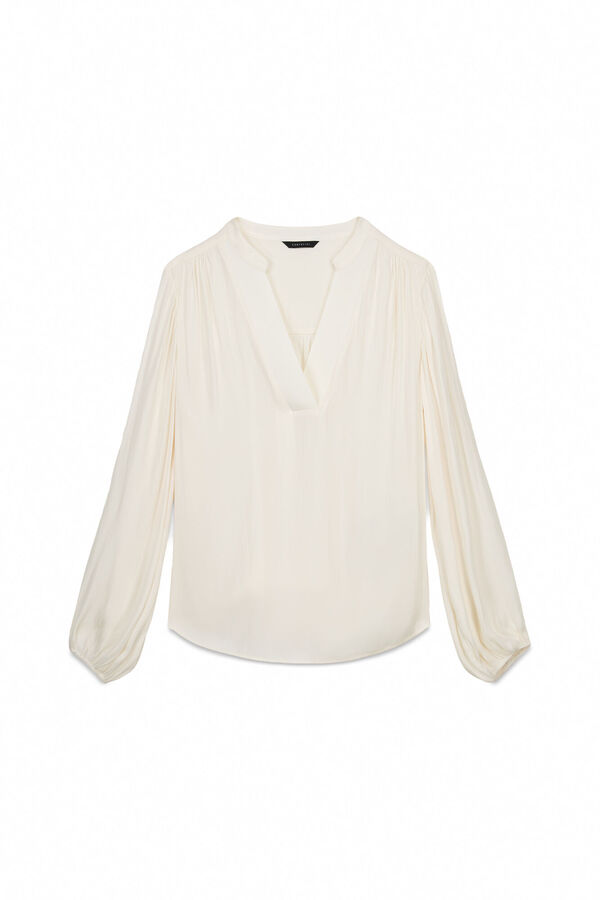 Cortefiel Elastic buttons shirt Ivory