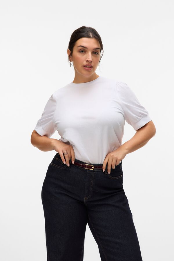 Vero Moda Curve Top manga 2/4 tamanho grande Branco