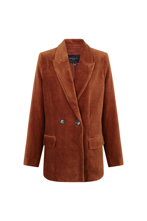 Cortefiel Blazer de mujer cruzada de pana Marr&oacute;n