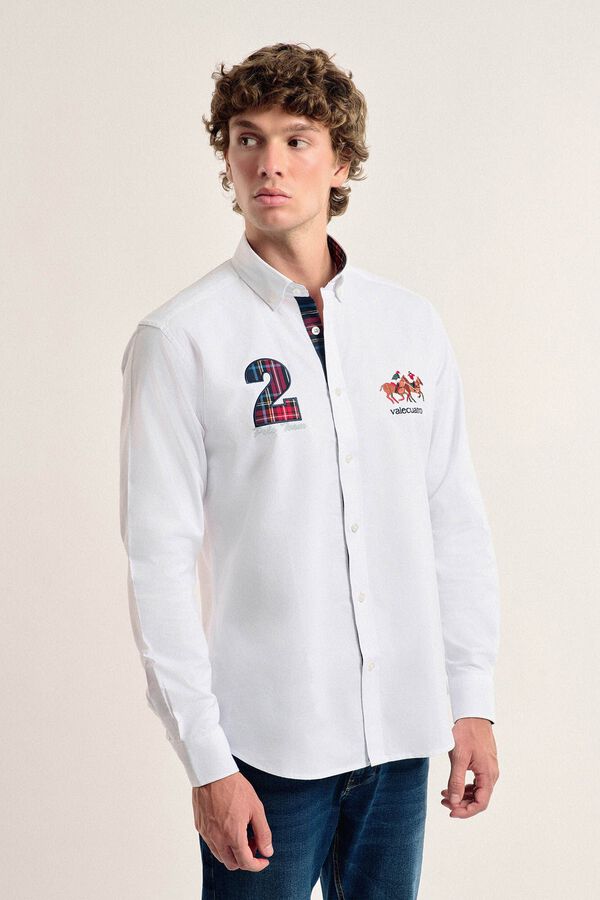 Valecuatro Camisa masculina modelo cavalo branco Valecuatro Branco