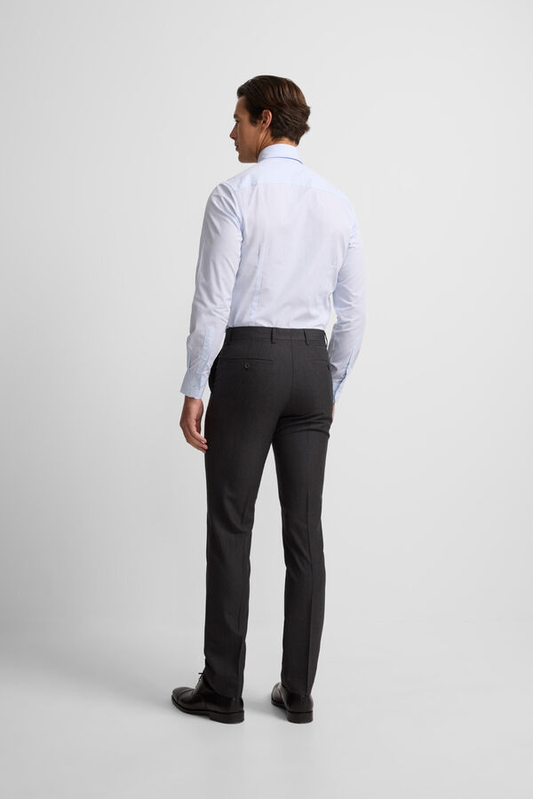 Silbon Calça clássicas de terno em espinha de espiga Cinzento