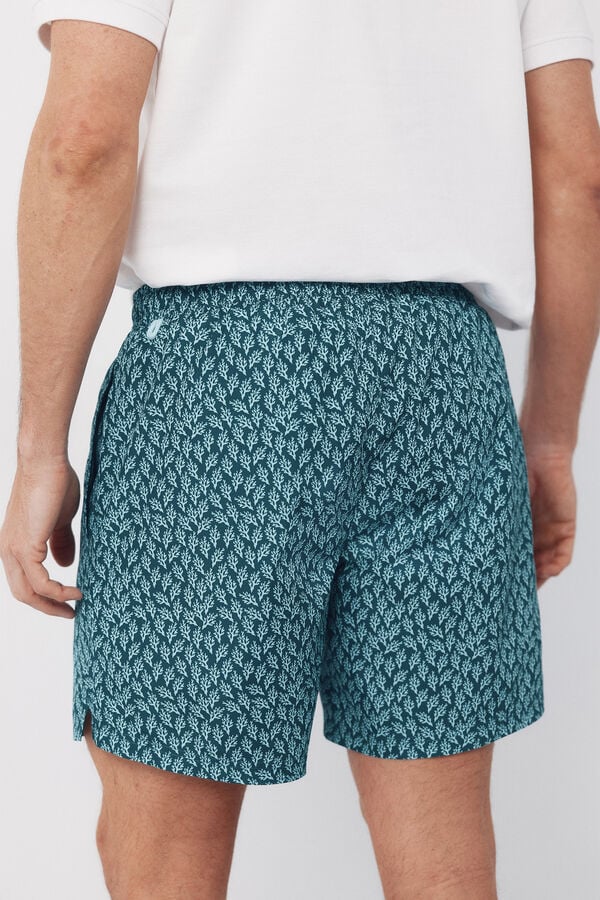 Cortefiel Printed small algae swimwear Green