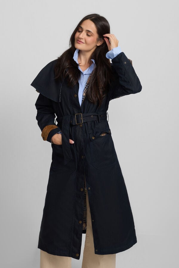 Silbon Parka longa encerada Azul