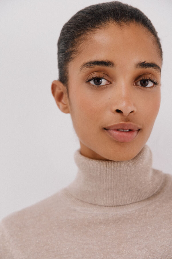 Cortefiel Suéter fino de lurex Tostado