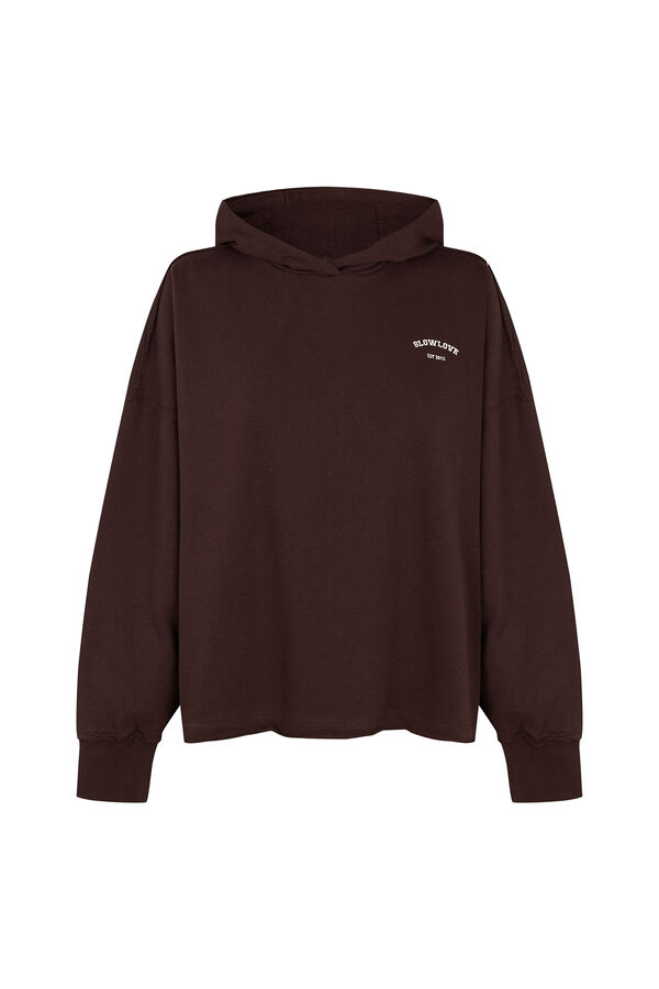 Slowlove Sweatshirt com capuz SlowLove Castanho