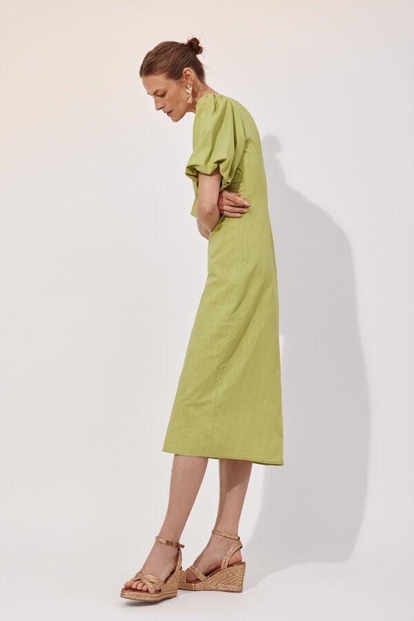 Cortefiel Vestido estampado floral Verde