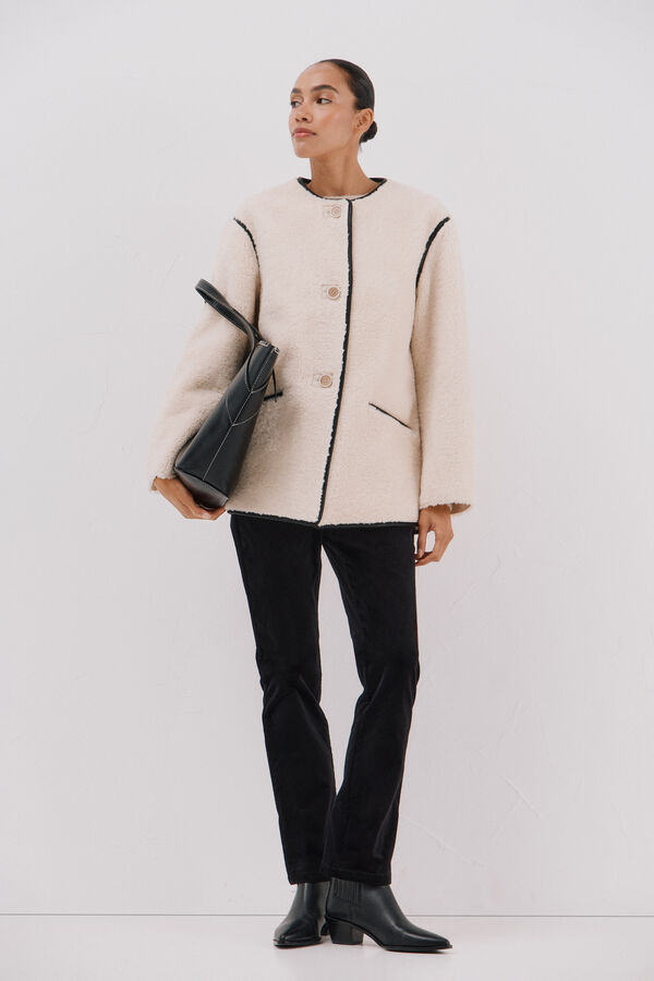 Cortefiel Bright double-sided effect jacket Ivory