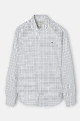 Silbon Camisa esportiva xadrez bicolor Cinzento