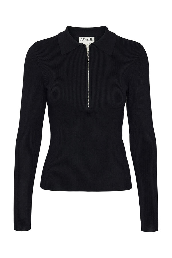 Vero Moda Top de malha estilo polo   Preto