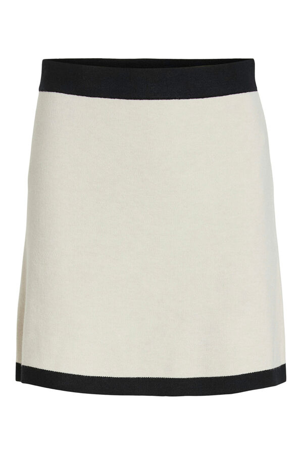Vila Saia curta de malha com viscose Branco