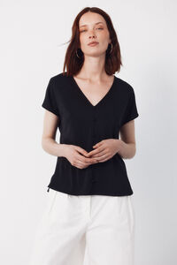 Cortefiel Camiseta botones escote pico