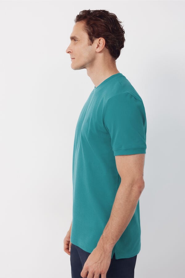 Cortefiel Piqu&eacute; basic T-shirt Green